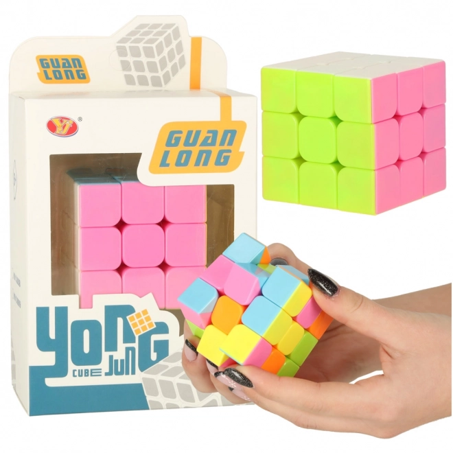 Puzzle kocka 3 x 3 neon