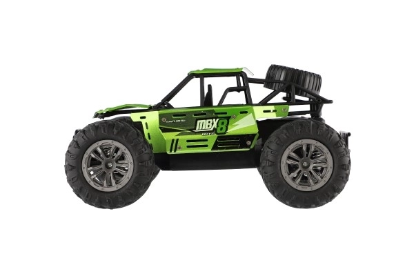 Auto RC buggy teren zeleno 22cm plast 2,4GHz na baterije + punjivi paket u kutiji 32x16x18cm