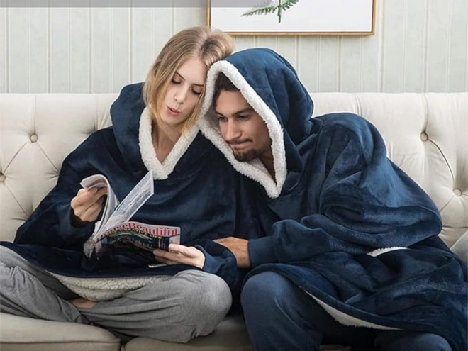 Grijajuća oversize majica s kapuljačom od debele umjetne krzna