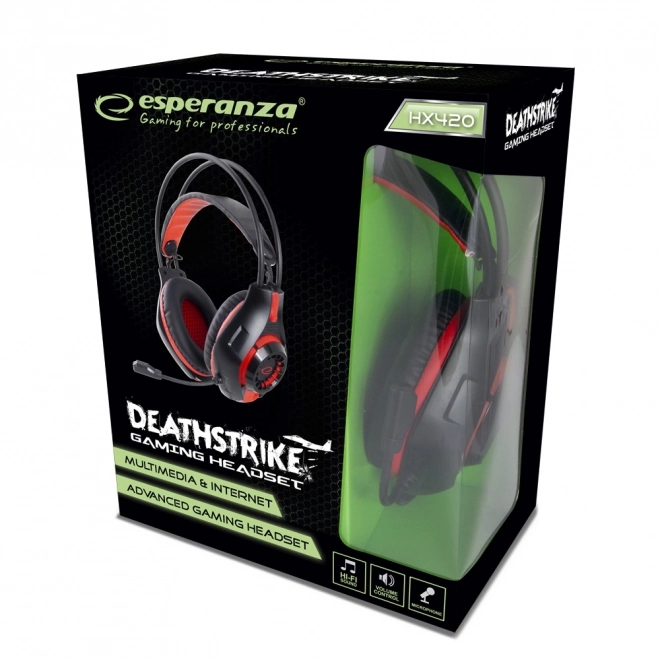 Gaming slušalice s mikrofonom Deathstrike crvene