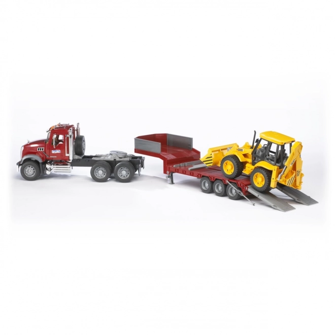 Bruder kamion MACK Granit s poluprikolicom i traktor JCB