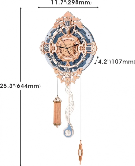 RoboTime 3D drvene mehaničke puzzle - Zidni sat