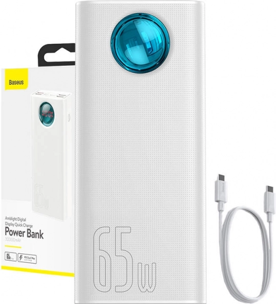 Power banka Baseus Amblight 30000mAh, 65W, bijela