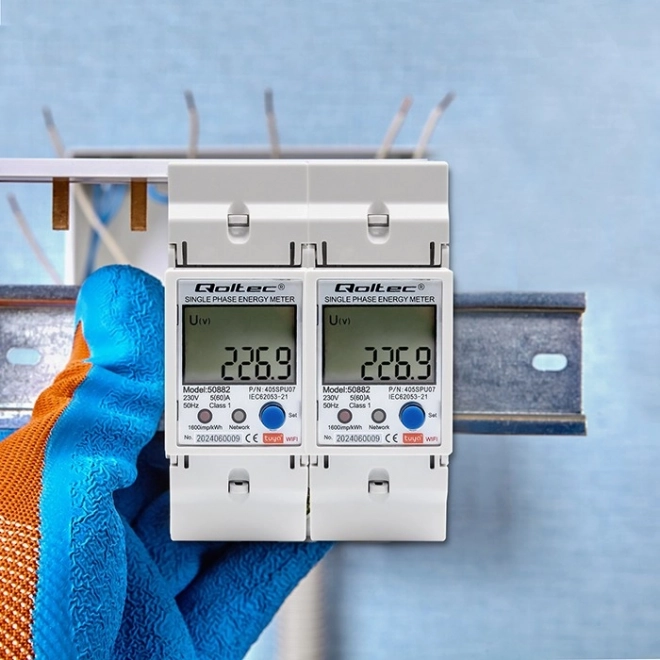 Jednofazni elektronički elektromjer | DIN šina | 230V | LCD | Wi-Fi