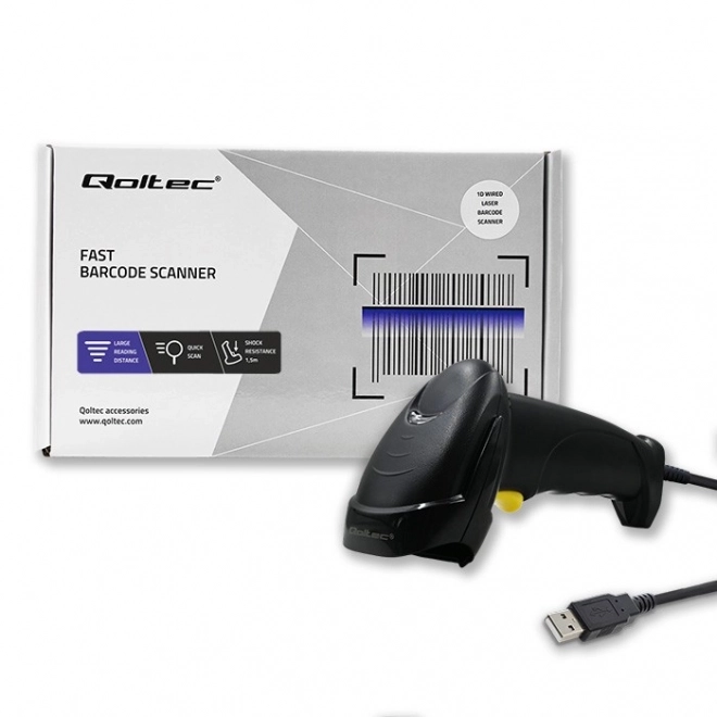 1D USB crni laserski čitač crtičnog kôda