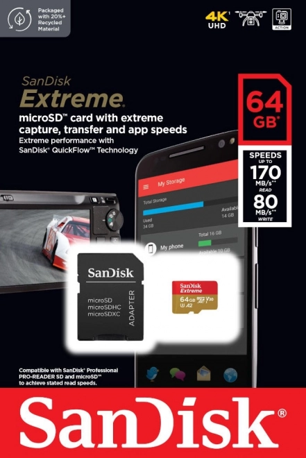 SanDisk Extreme microSDXC 64GB memorijska kartica