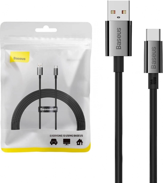Punjački i podatkovni kabel USB‑C Baseus s zaslonom 100 W, 2 m, crni