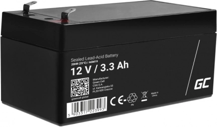 Bezodržavajuća baterija AGM VRLA Green Cell AGM41 12V 1,3Ah (za alarm, blagajnu, igračku)