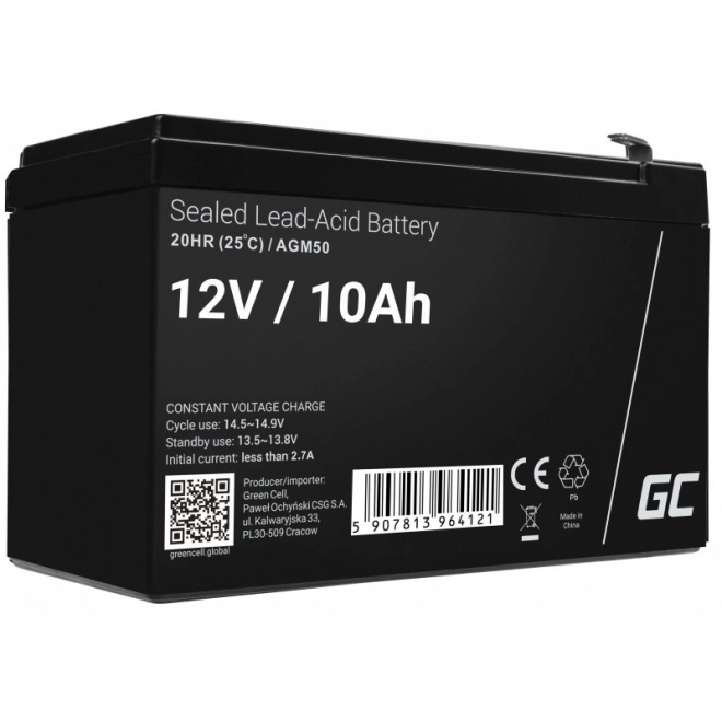 Punjive baterije AGM VRLA Green Cell AGM50 12V 10Ah (za UPS, autiće, kosilice za travu)