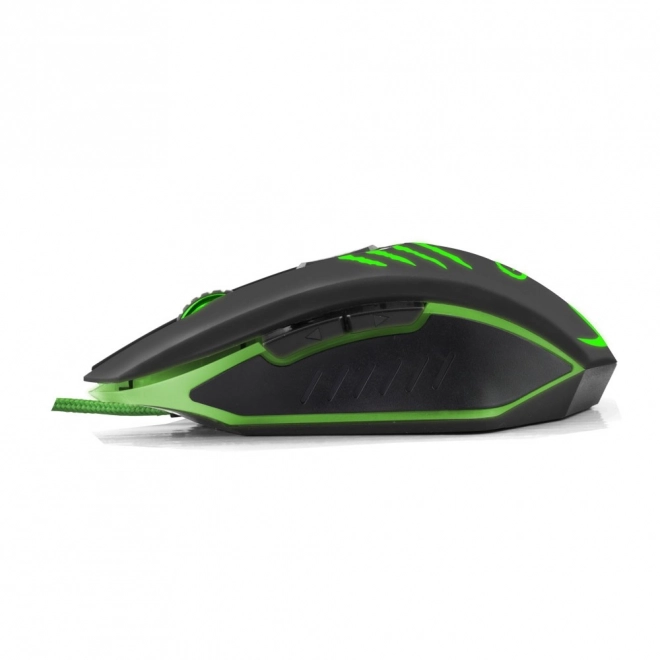 Žičana igraća miš 6D optička USB MX209 Claw zelena