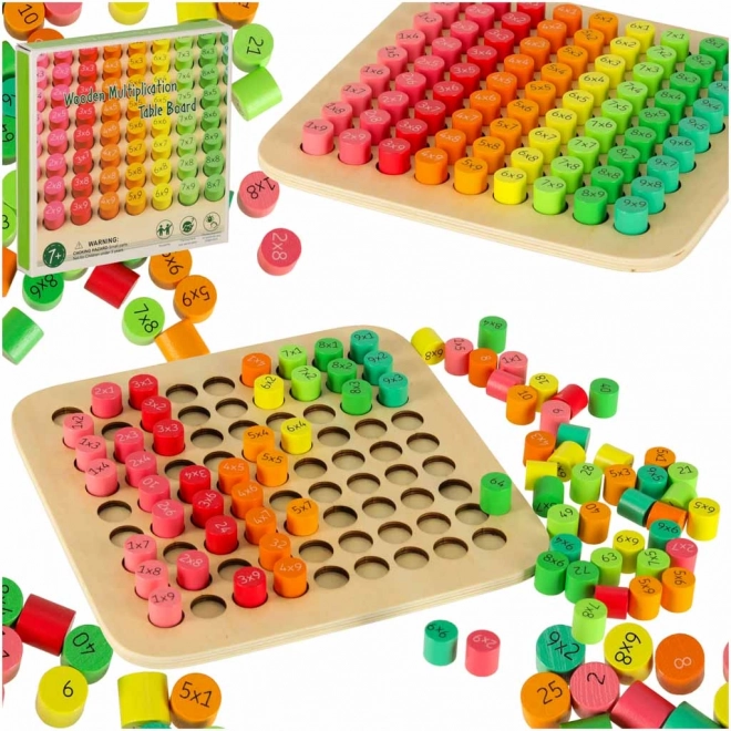 Drvena edukativna tablica množenja – šarene kocke