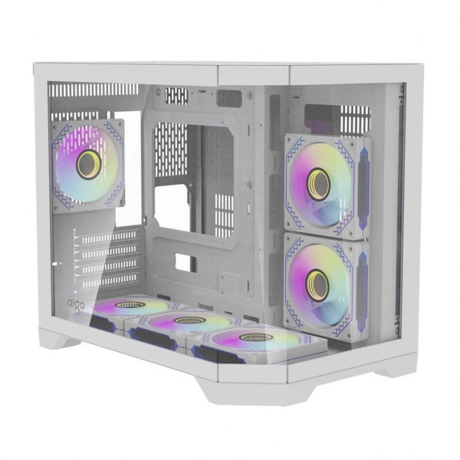 Računalno kućište Darflash FT418 + 6 ventilatora aRGB (bijela)