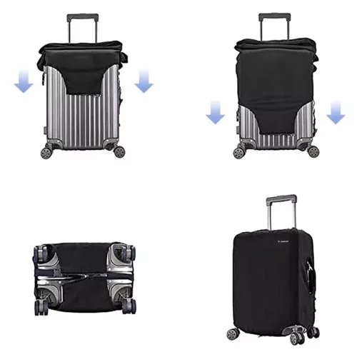 Trizand 23839 Navlaka za putni kovčeg M 62 x 43 x 27 cm crna