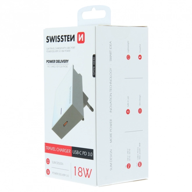 Punjač Swissten iPhone 3.0 18W Power Delivery - bijela