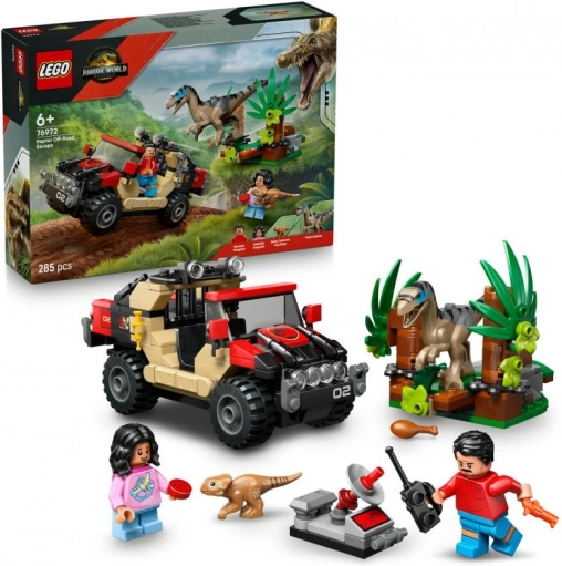 lego jurassic world bijeg od raptora u terenskom vozilu