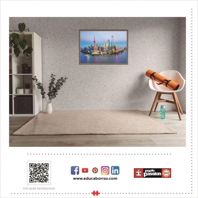 Educa Puzzle Panorama Šangaj pri zalasku sunca 1000 dijelova
