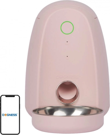 Pametni dispenzer hrane s plastičnom zdjelicom WIFI mini Dogness (ružičasta)