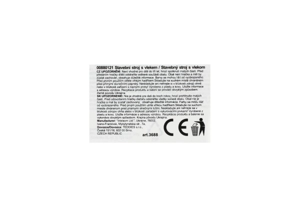 Traktor/nakladač/bager s prikolicom s plastičnom lopatom na slobodnu vožnju 2 boje u mrežici 16x61x16cm