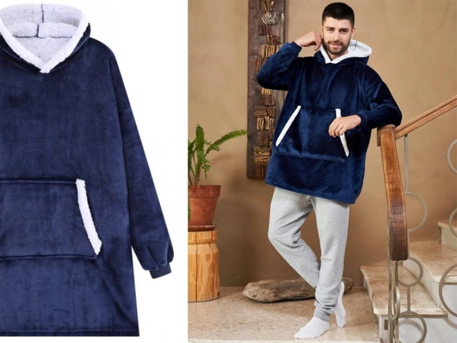 Grijajuća oversize majica s kapuljačom od debele umjetne krzna
