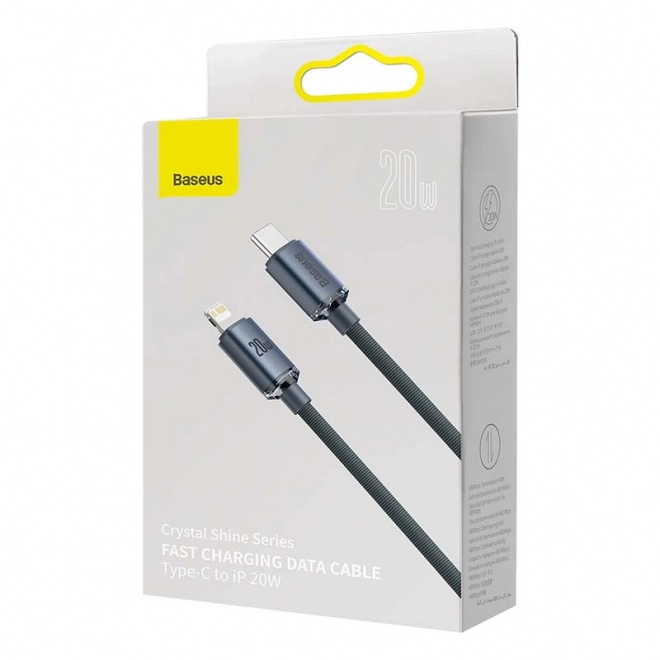 Baseus Crystal kabel USB-C na Lightning 20W PD - crni