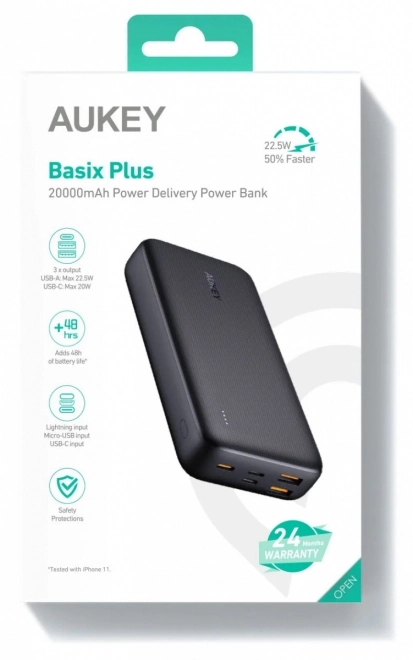 Powerbank Aukey, 20000mAh, brzo punjenje