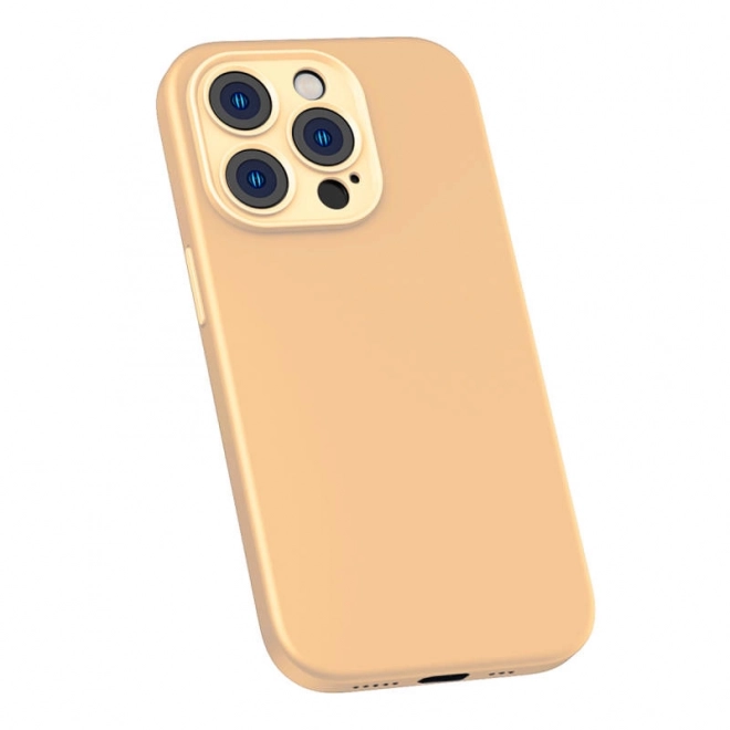 Baseus Liquid Silica Gel futrola za iPhone 14 žuta s kaljenim staklom i kompletom za čišćenje – 14 Pro Max