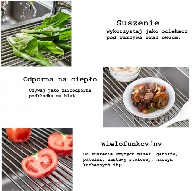 Rolo ocjeđivač za posuđe i povrće/ Sušilica za posuđe/ Rolo podložak - siva