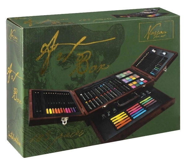 Set za slikanje - Art box kreativni set od 103 komada u drvenom kovčegu u kutiji 39x27x9 cm