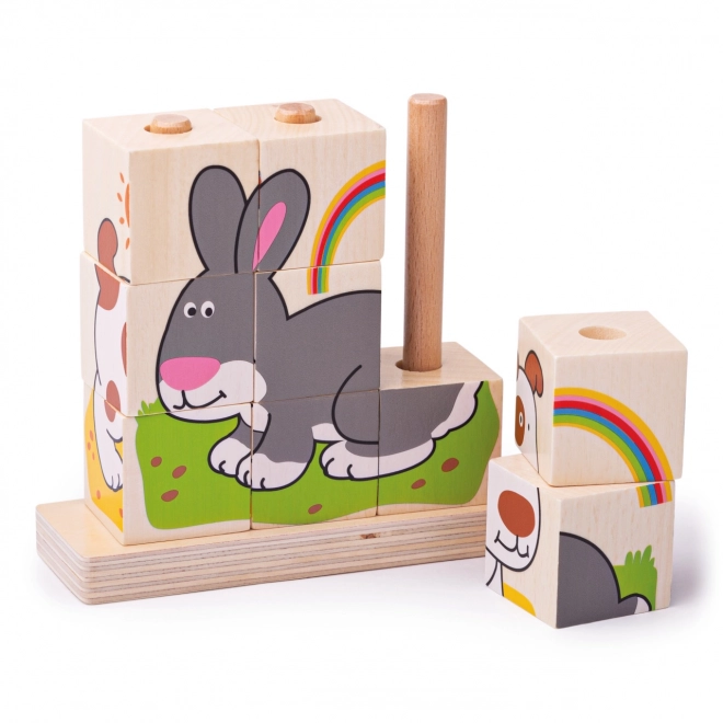 Bigjigs baby slagalice kocke životinje