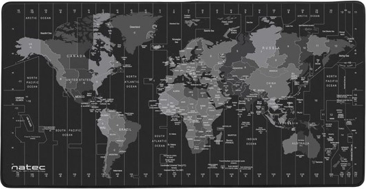 Podloga za miš Natec Time Zone Map Maxi 800x400