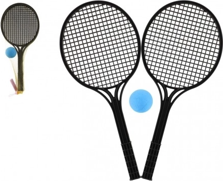Set za soft tenis s crnim reketima i lopticom