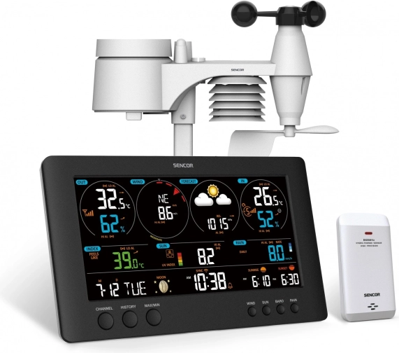 profesionalna Wi‑Fi meteorološka stanica s velikim LCD zaslonom 21,4 cm