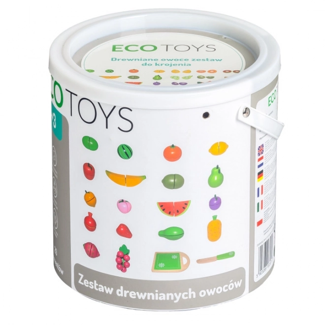 Drveno voće za rezanje, 20 komada ECOTOYS