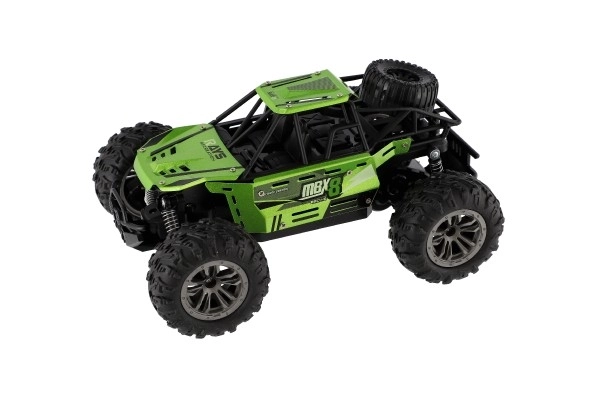 Auto RC buggy teren zeleno 22cm plast 2,4GHz na baterije + punjivi paket u kutiji 32x16x18cm
