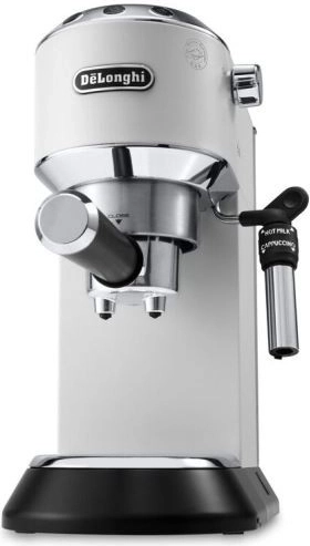 Bijeli ručni aparat za kavu DeLonghi Dedica