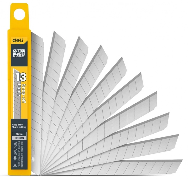 Nož 9 mm 10 kom oštrica Deli Tools EDL-DP092 (srebrna)
