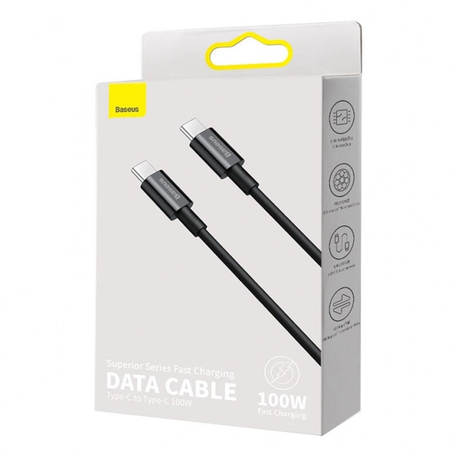 Kabel Baseus Superior Series USB-C na USB-C, 100W, 2m (crni)