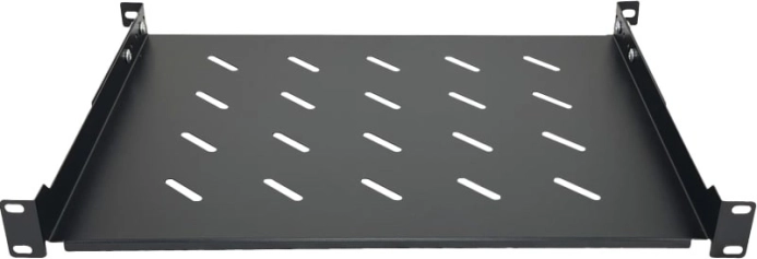 Fiksna polica za 19" rack 1U, dubina 350 mm, crna