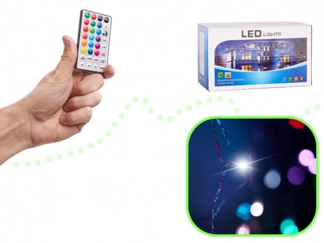LED šareni zastor s lampionima - 3 m, 200 LED