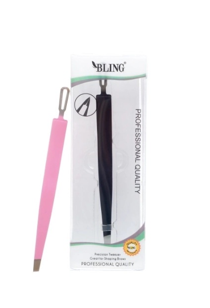 BLING Profesionalna pinceta za obrve - crna, BL-35