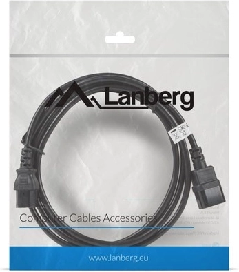 Lanberg produžni napojni kabel IEC 320 C13–C14, 3 m, crni
