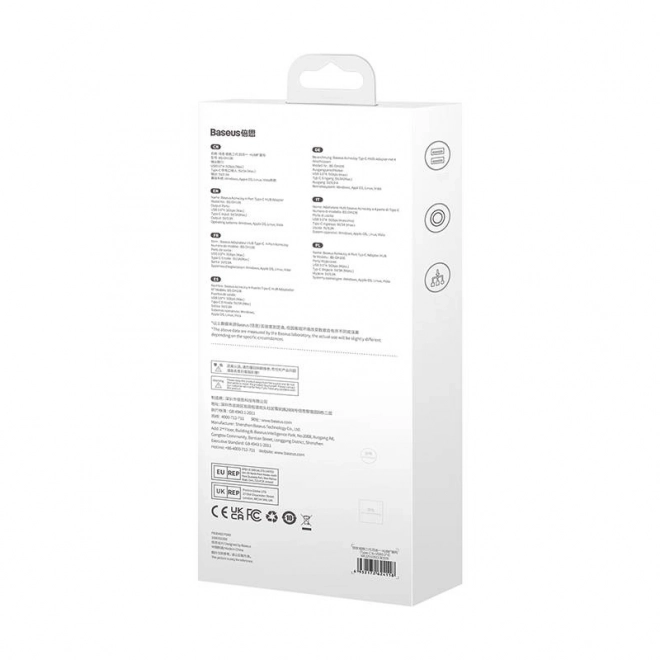 Baseus Hub USB-C na 4x USB 3.0 tamno siva