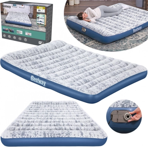 Bestway napuhljivi madrac Queen 203 × 152 × 30 cm s ugrađenom pumpom