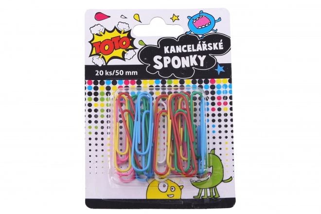 Šarene uredske spajalice 50 mm