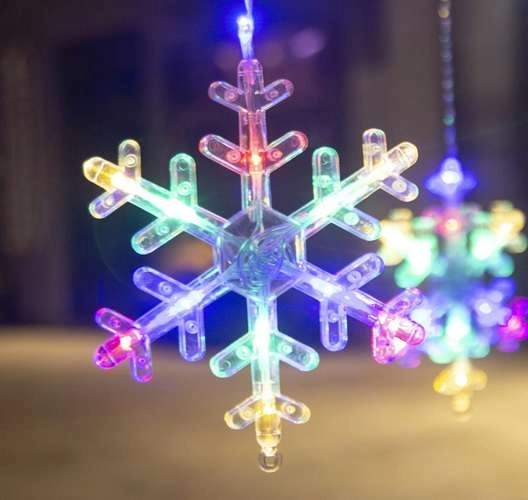 LED šareni zastor sa pahuljama i zvjezdicama - 5 m, 138 LED