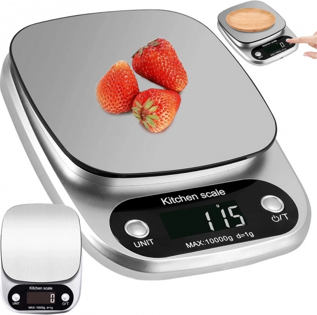 Digitalna kuhinjska vaga s LCD zaslonom, 10 kg, preciznost 1 g