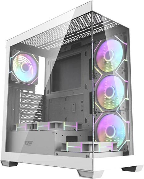 kućište računala darkflash ds900 bijelo sa 7 argb ventilatora