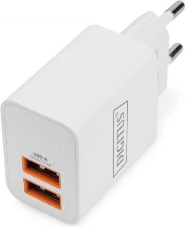 Mrežni punjač 2× USB‑A 15,5 W bijeli DIGITUS