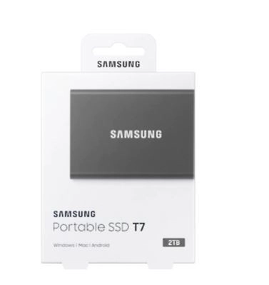 Prijenosni SSD Samsung T7 2TB USB 3.2 Gen 2 sivi