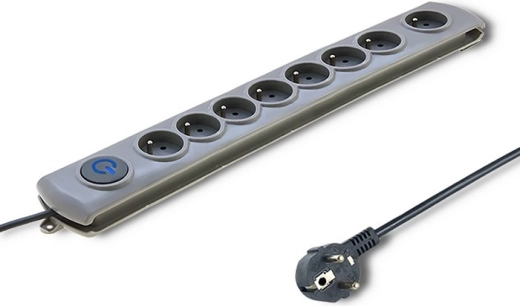 Prenaponska produžna utičnica Quick Switch, 8 utičnica, 1,8 m, siva